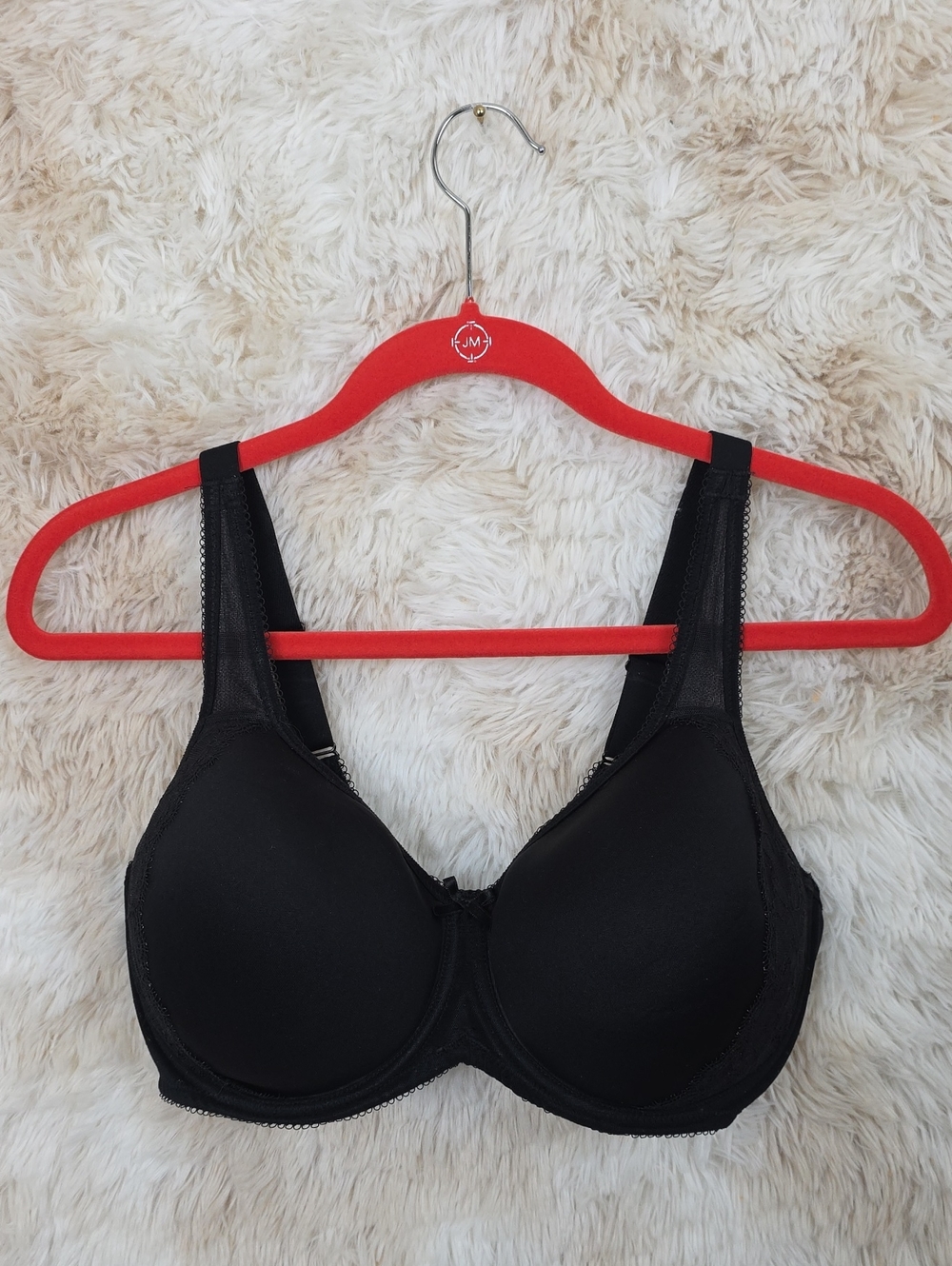 Wacoal 853186 Underwire T-Shirt Bra Black Full Coverage 38DD Molded Cups